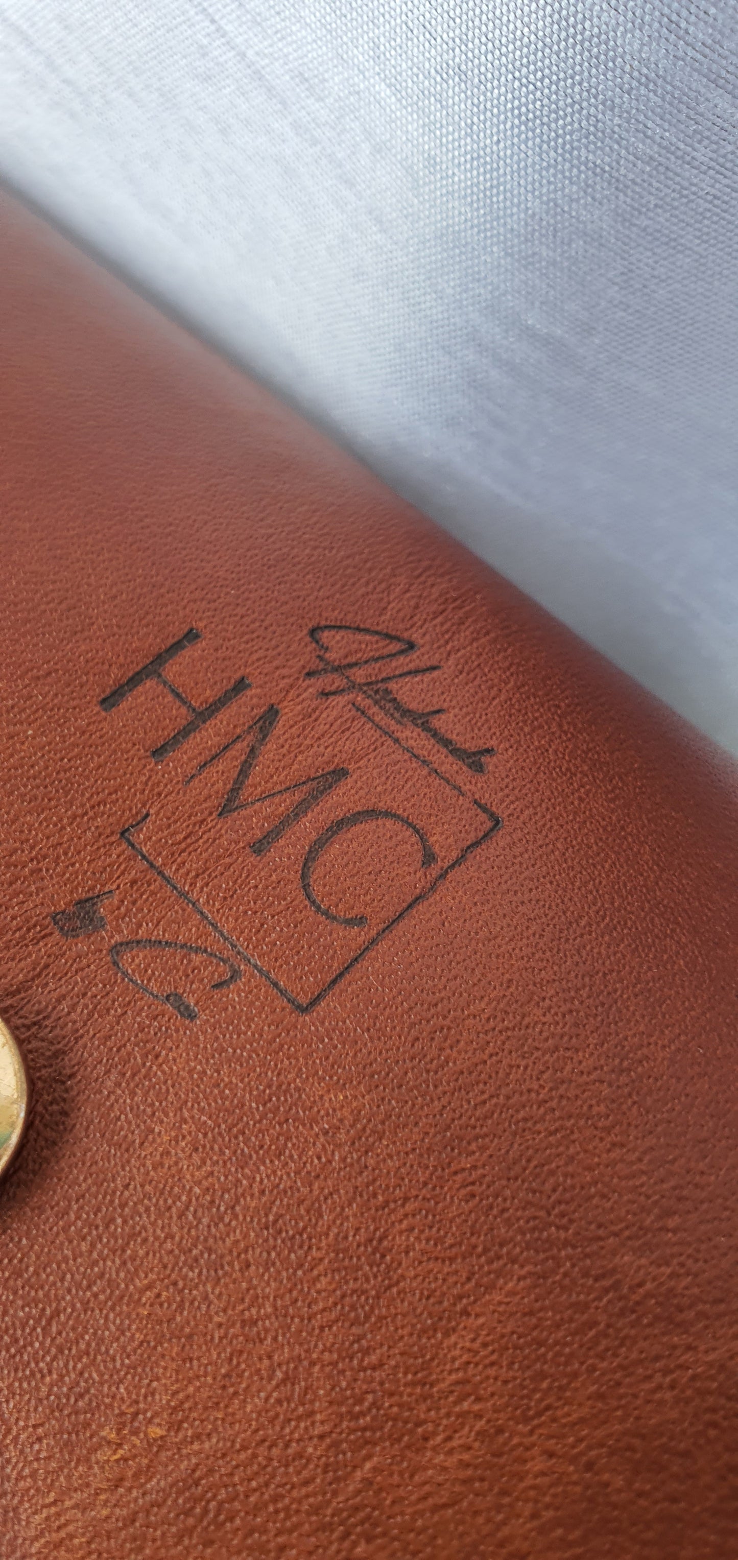 Leather flap clutch
