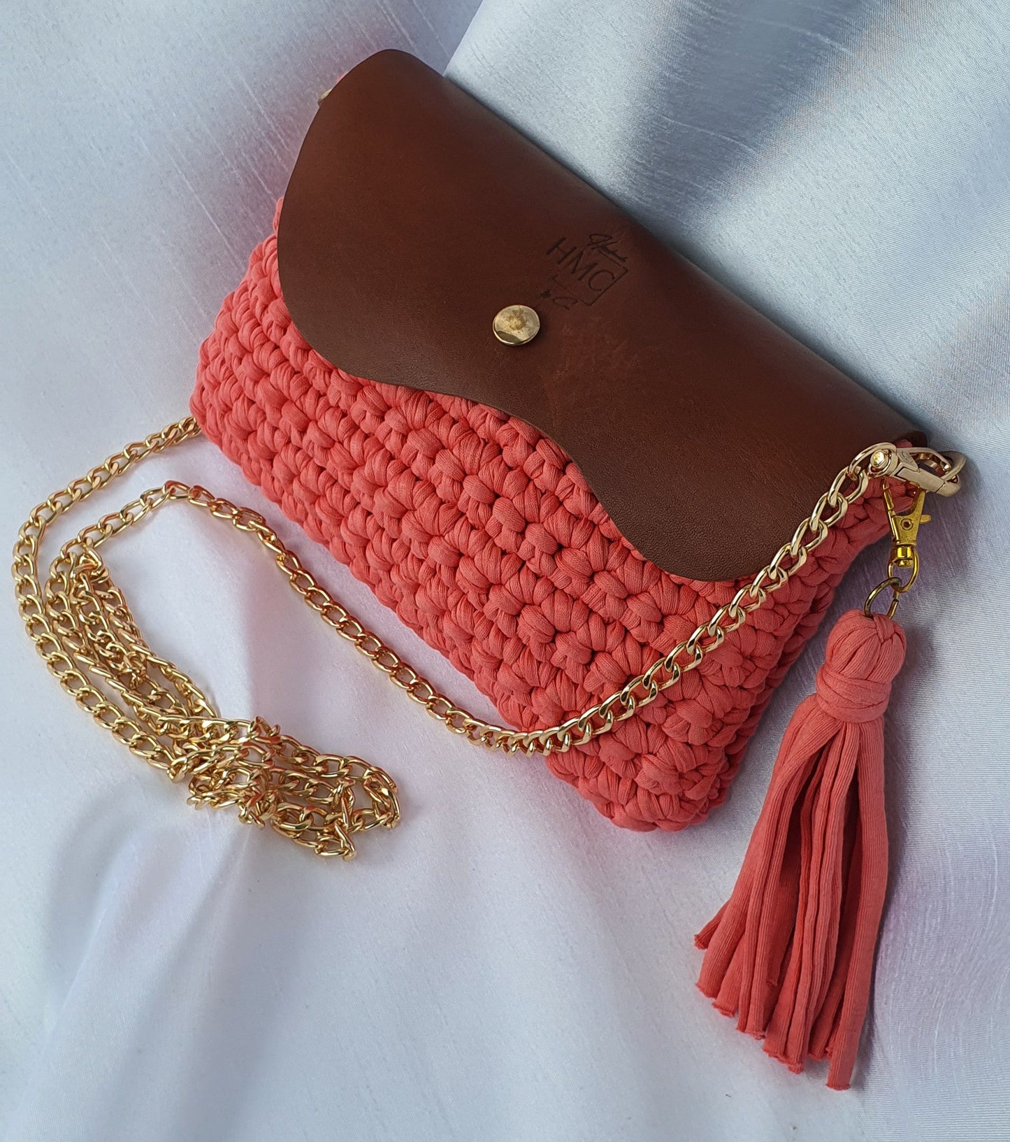 Leather flap clutch