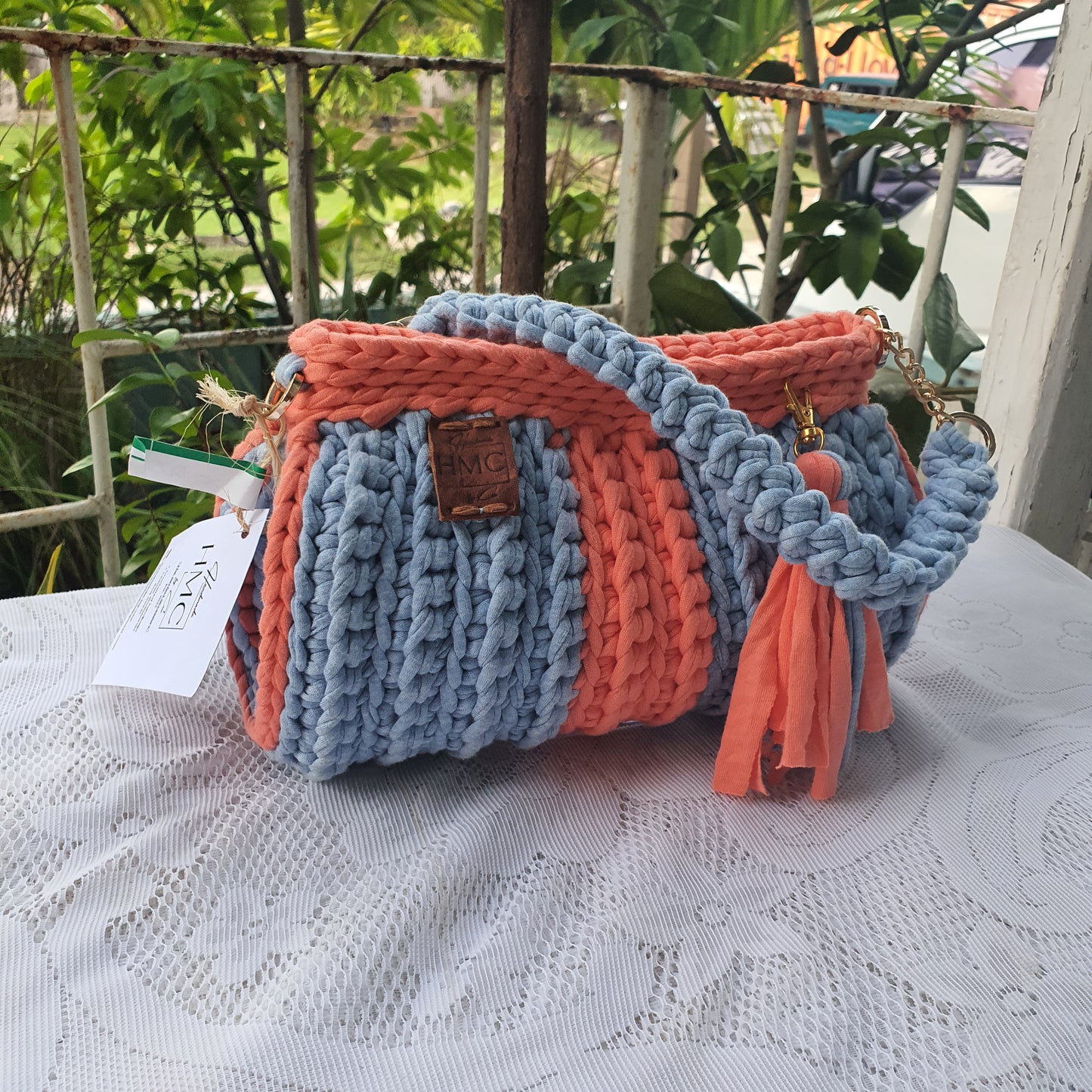 The Barrel Bag Blue and Orange